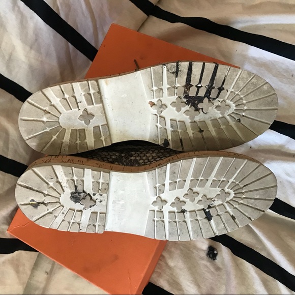 AGL snakeskin leather oxford loafers size 8.5 - Picture 3 of 4